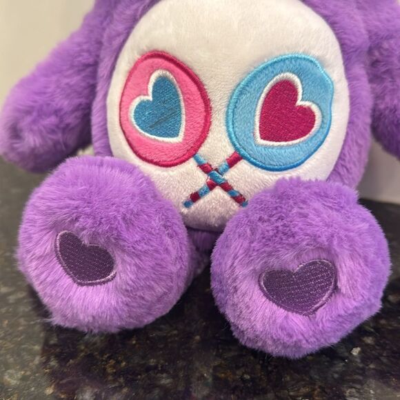 Care Bears Share Bear 13” Plush Toy Stuffed Animal Purple Lollipops 2021 EUC - Picture 3 of 11